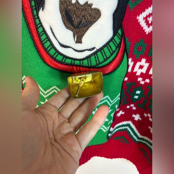 33 Degrees Mens Christmas Sweater Large Goat with Bell Ugly Sweater Holiday - Picture 9 of 10